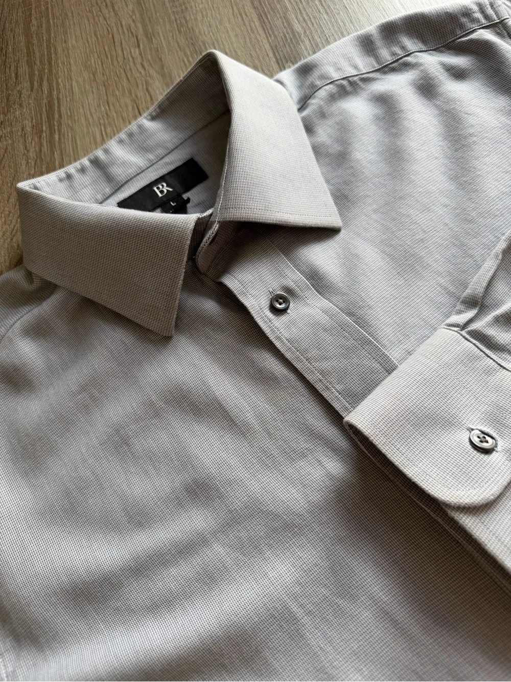 Banana Republic Men's Gray Button Up Long Tailored Slim Fit Sleeve Shirt Size L